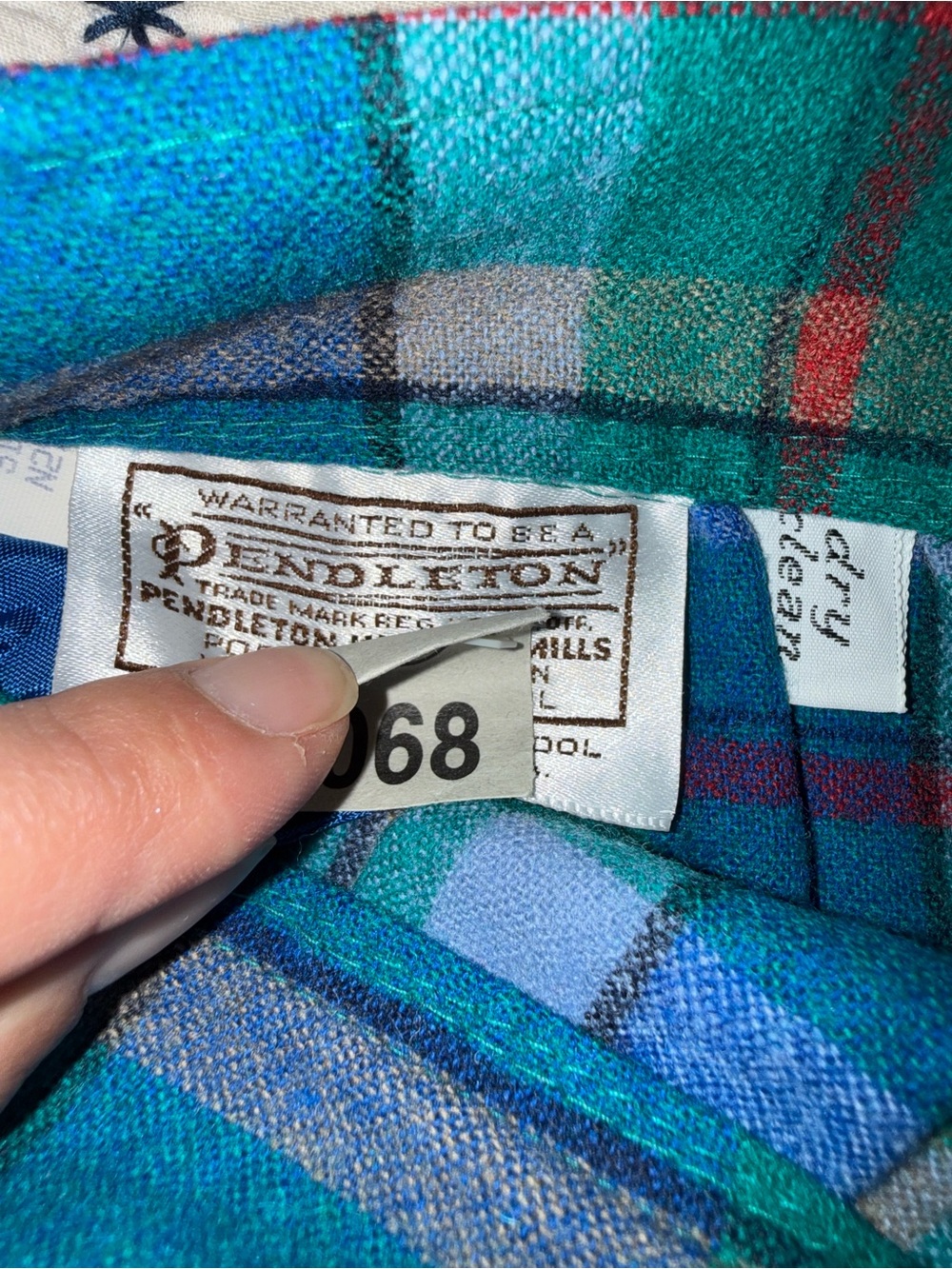 Pendleton Blue and Green Plaid Pleated Midi Skirt - Picture 6 of 7